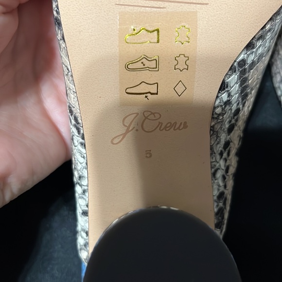 J Crew NWT Snakeskin Slingback Heels - Picture 5 of 7